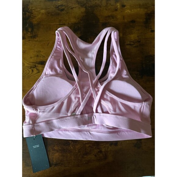Fabletics Pink Strappy Racerback Sports Bra With Logo Large NWT - Picture 2 of 7